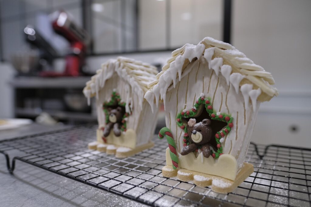 Casitas de galletas de Navidad